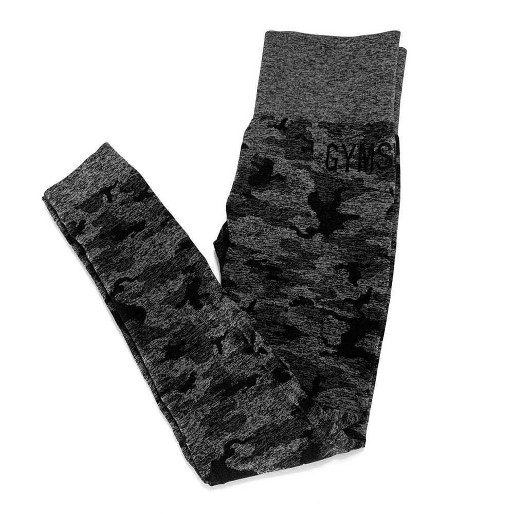 Gymshark Camo Seamless 7/8 Leggings in Black Size Small
